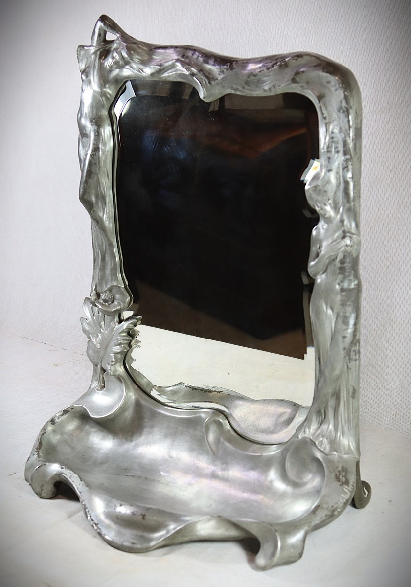 Charles Théodore Perron (1862-1934) Art Nouveau Table Mirror, Circa 1900
