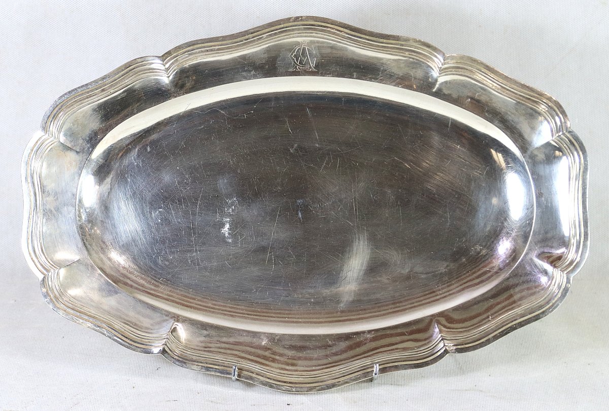 Maison CARDEILHAC, Plat ovale de forme chantournée en argent massif, XXe-photo-2