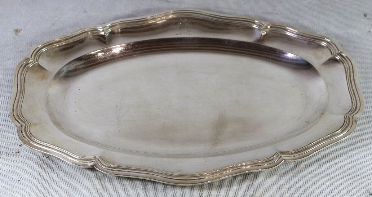 Maison CARDEILHAC, Plat ovale de forme chantournée en argent massif, XXe-photo-3