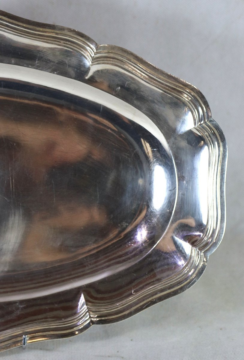 Maison CARDEILHAC, Plat ovale de forme chantournée en argent massif, XXe-photo-1