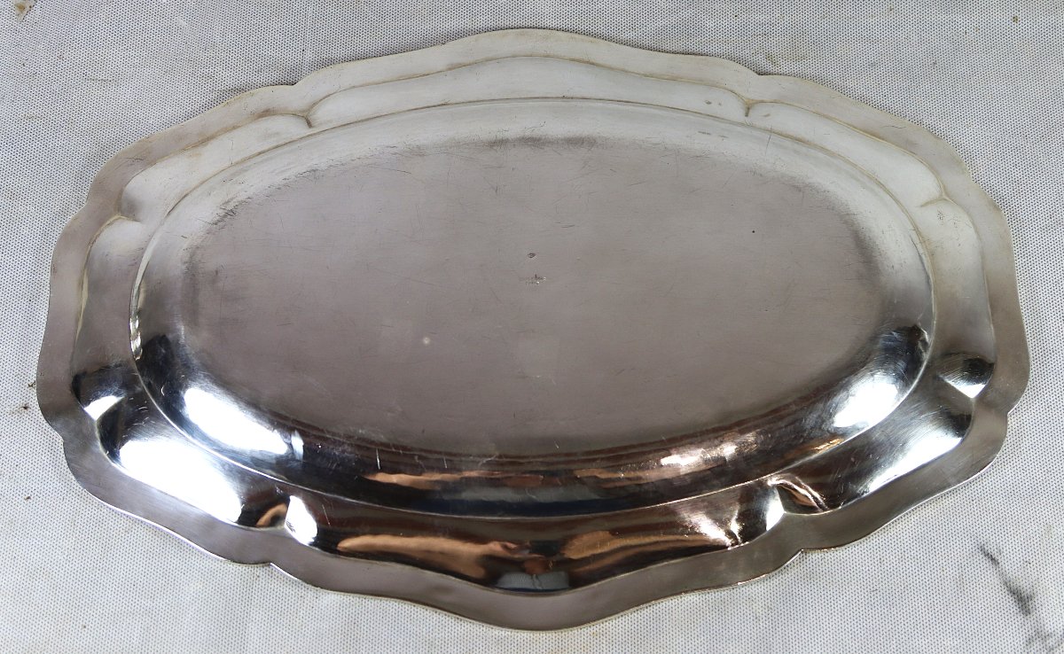 Maison CARDEILHAC, Plat ovale de forme chantournée en argent massif, XXe-photo-2