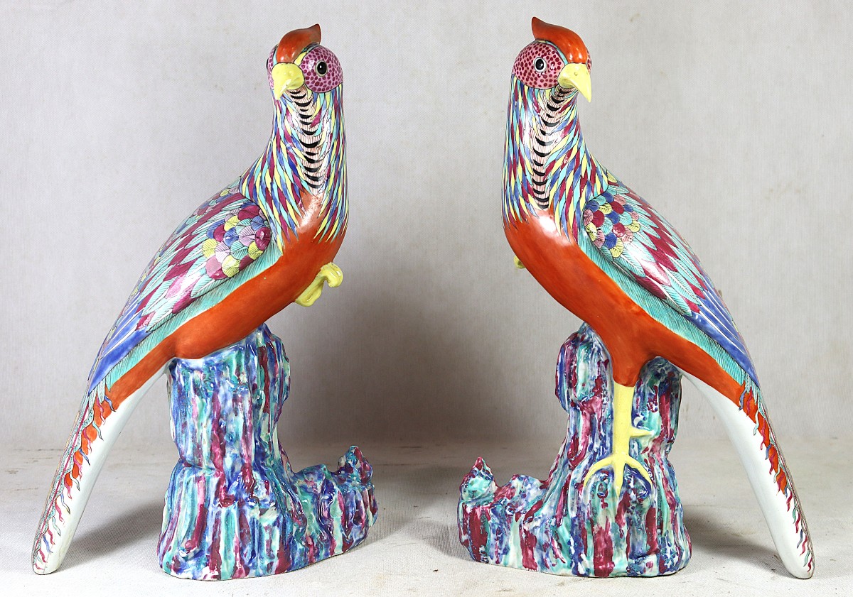 Pair Of Pheasants, China Qing Dynasty (1644-1812), 19th Century