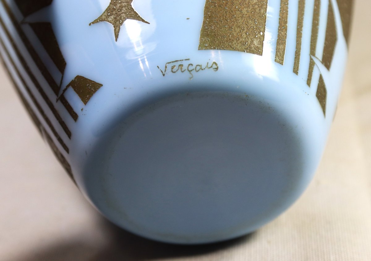 Le verre français, vase " étoiles ", signé, vers 1930-photo-2