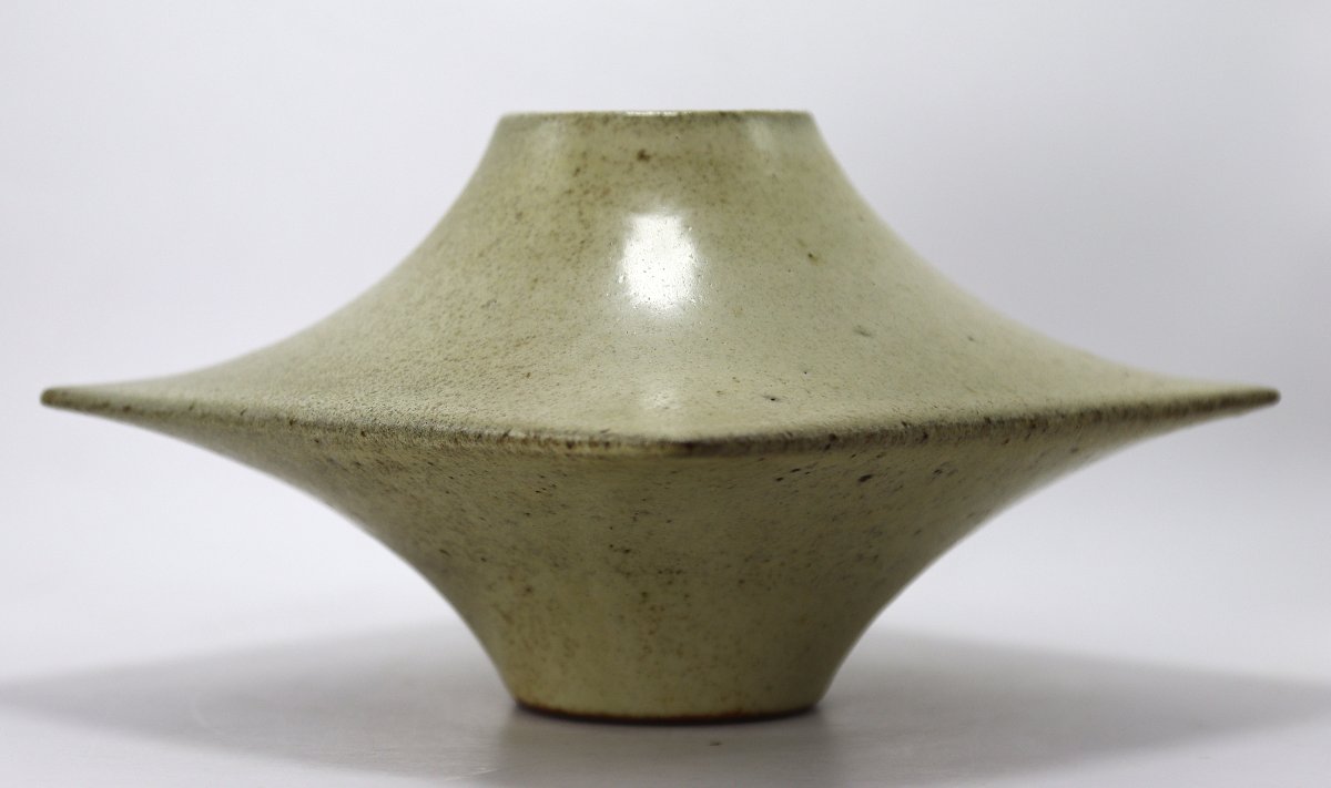 Michel Lévêque (1934 - 2019), Vase dit " Cratère " en grès, signé, XXe-photo-3