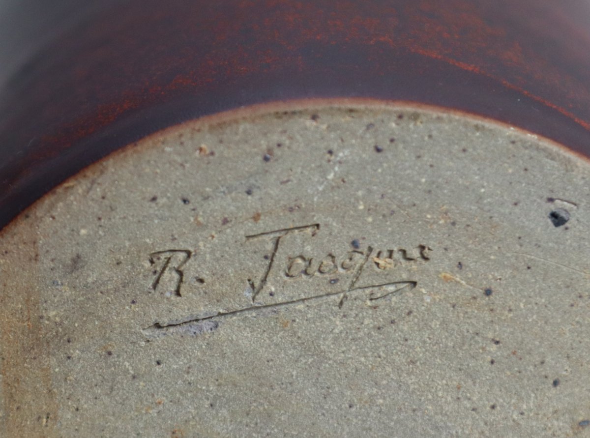 Roger Jacques (1920-2001), Large Stoneware Bottle, Signed, 20th Century-photo-6
