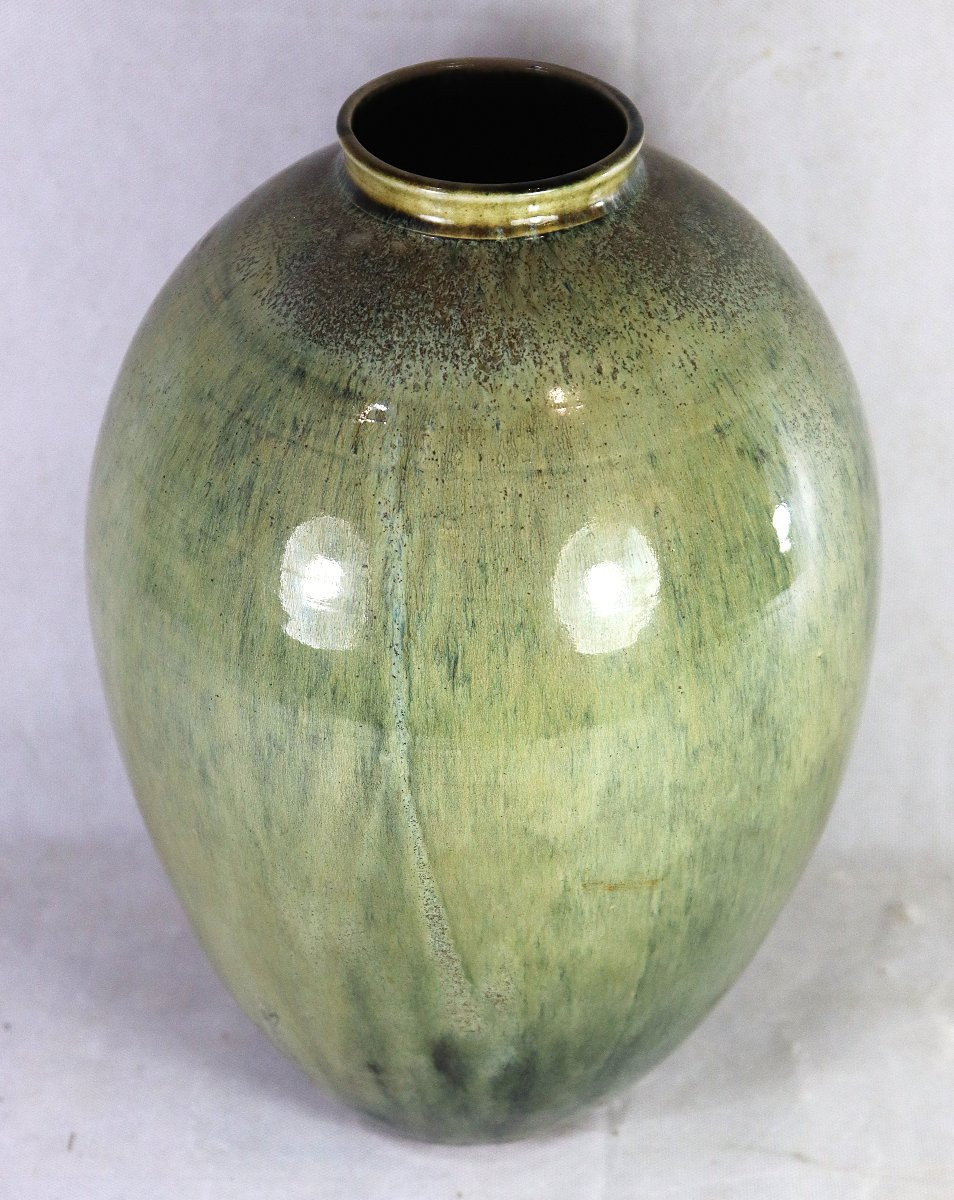 Champy Claude (1944), Large Sandstone Vase, Signed, 20th Century-photo-3