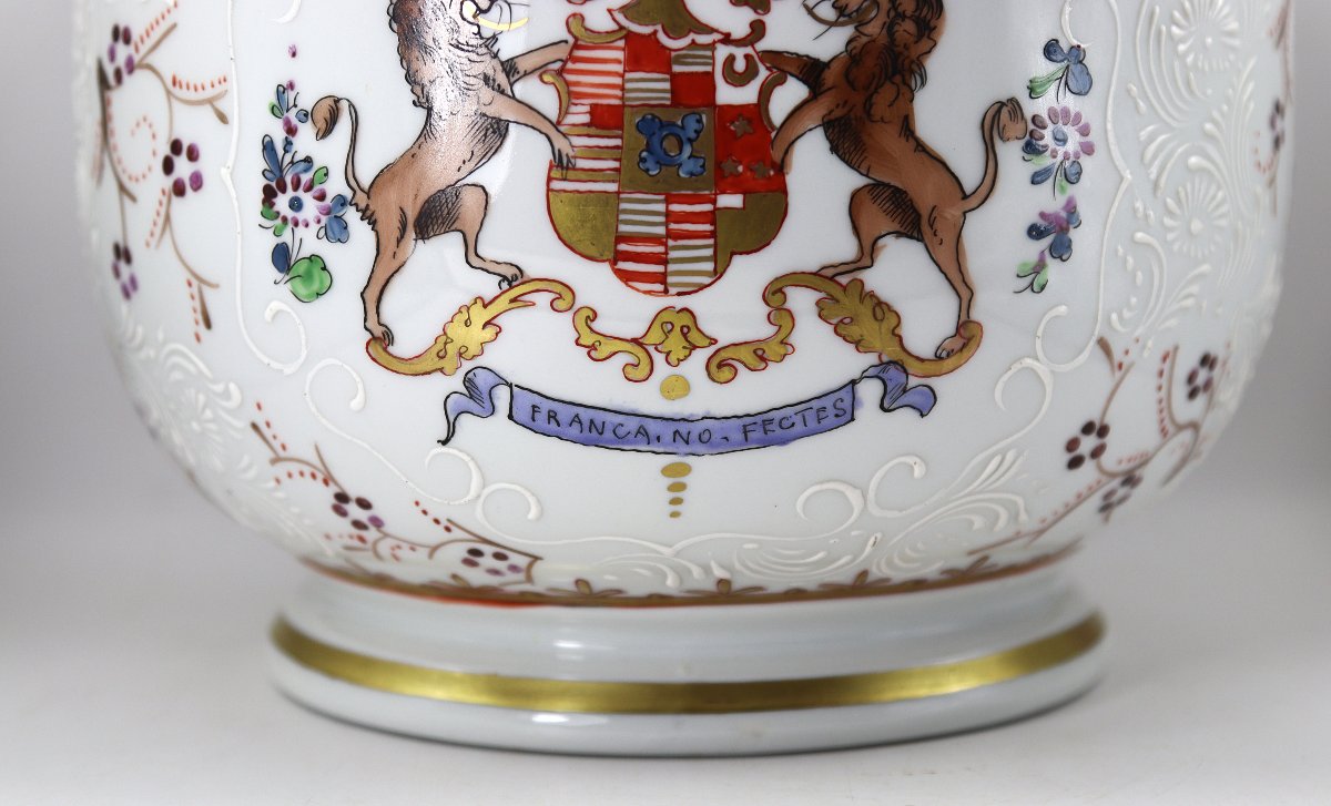 Edmé SAMSON à PARIS (1810-1891), Cache pot en porcelaine, fin XIXe-photo-3