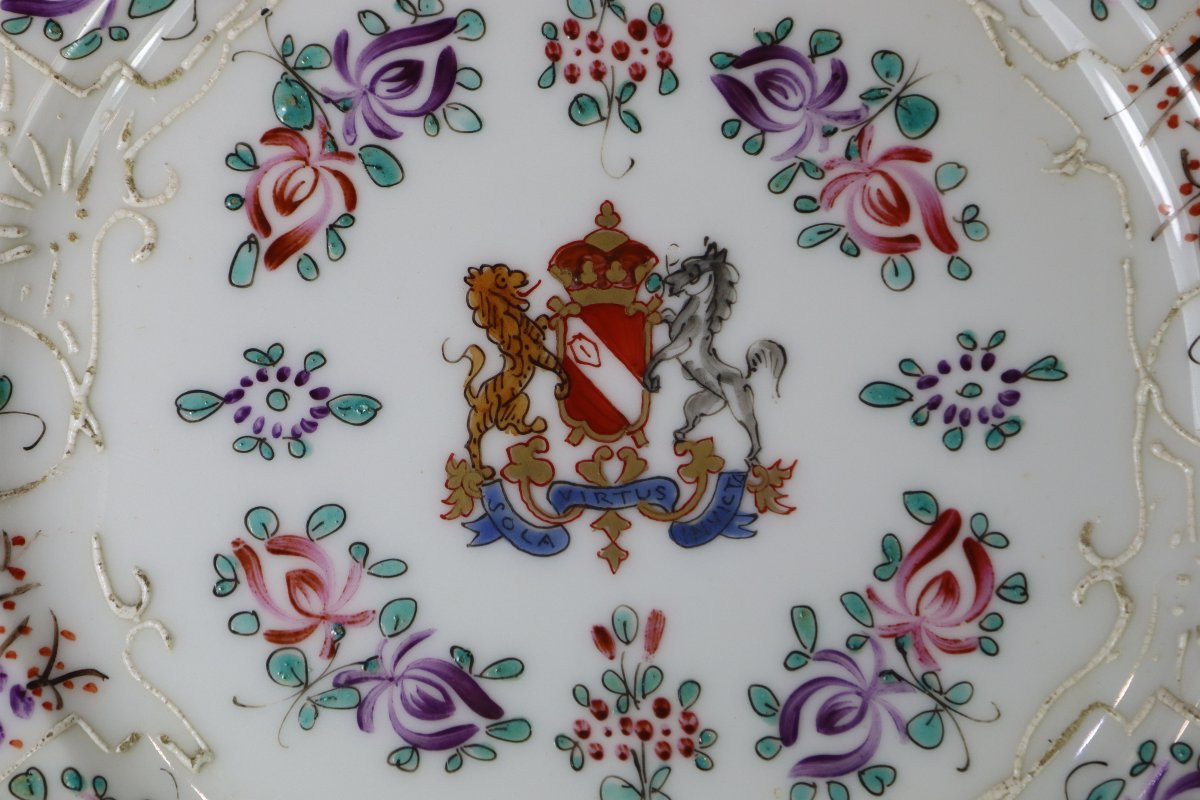 Samson XIXe siècle, Paire de plats en porcelaine.-photo-4