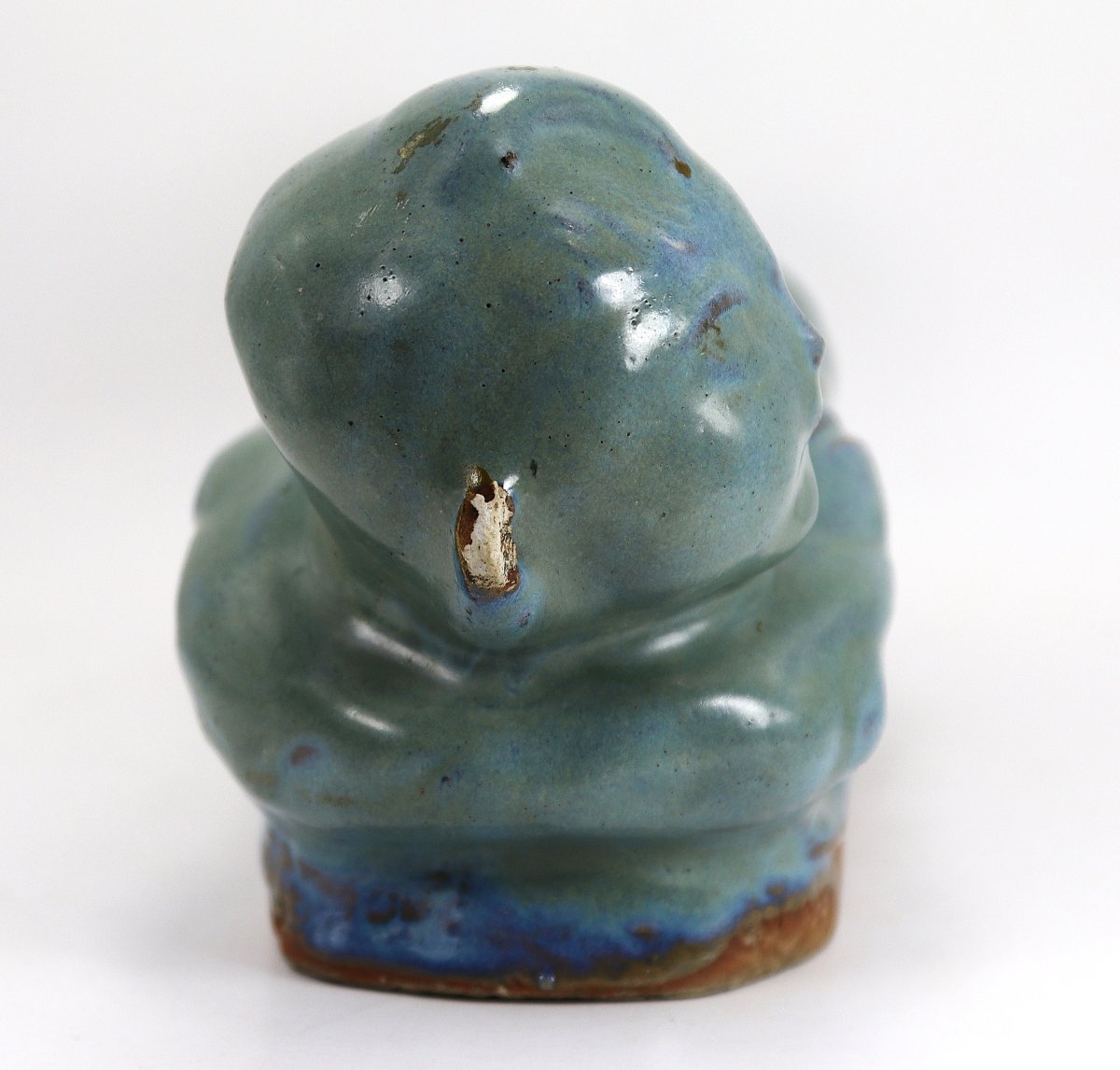 China "qing Dynasty", Celadon Glazed Terracotta Headrest, Early 20th Century-photo-4