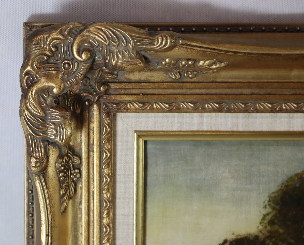 Lucien Félix HENRY, (1850 - 1896), Paire d'HST école de barbizon "Paysages", signés, XIXe-photo-3