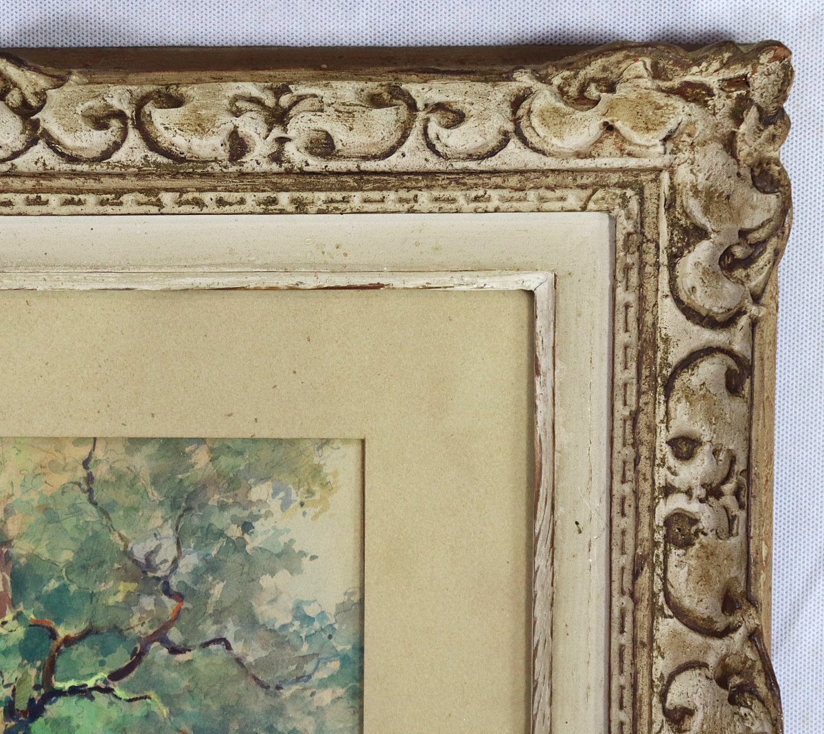 M. RIGAULT ( XXe), Aquarelle " Les arbres ", signé. XXe-photo-3