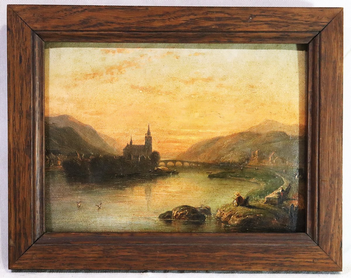 William Clarkson STANFIELD (1793-1867), HSC " Bingen et les ruines de St Hildegande ", signé.-photo-2