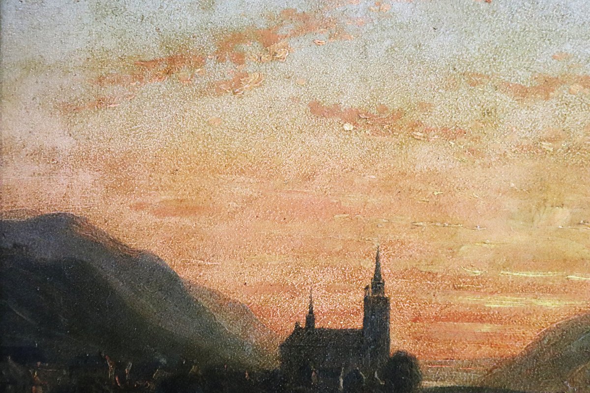 William Clarkson STANFIELD (1793-1867), HSC " Bingen et les ruines de St Hildegande ", signé.-photo-2
