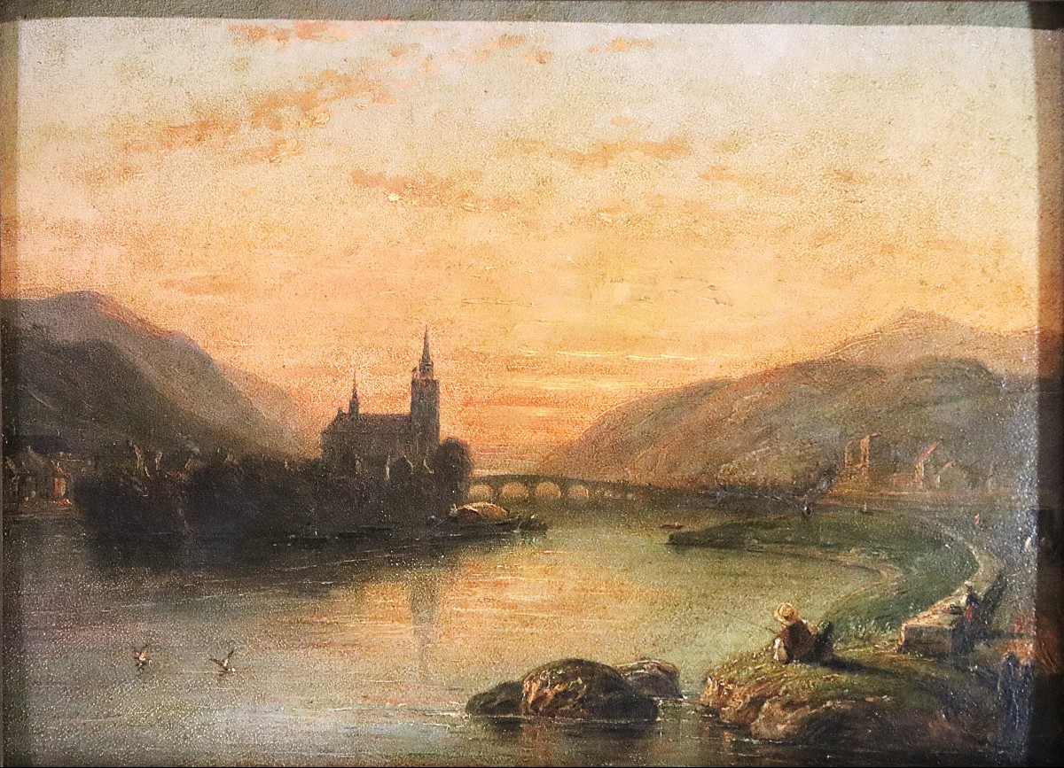 William Clarkson STANFIELD (1793-1867), HSC " Bingen et les ruines de St Hildegande ", signé.