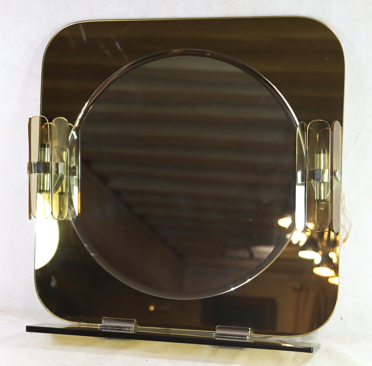 ISA  Bergamo édition, Miroir murale éclairant, Vers 1970-photo-2
