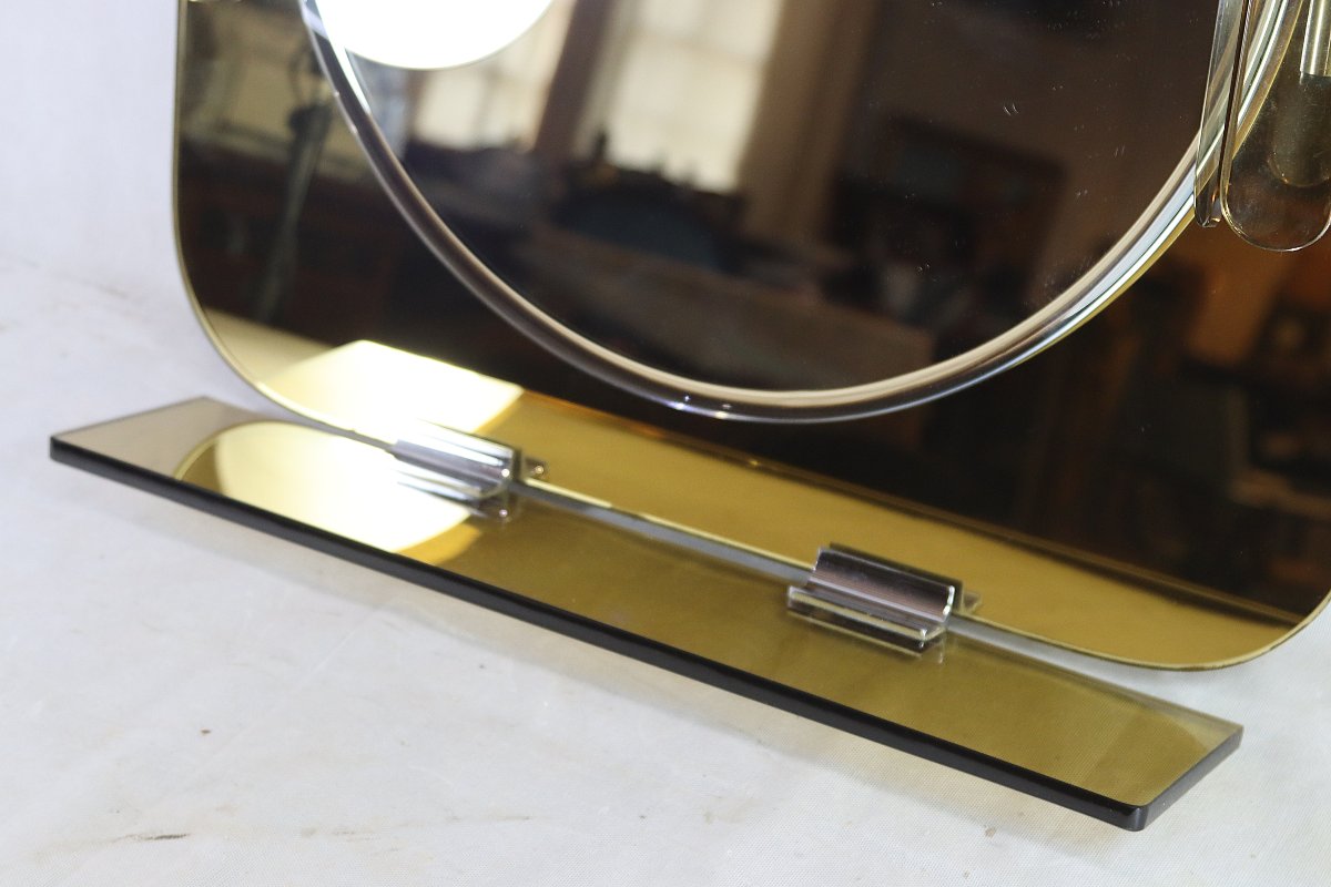 ISA  Bergamo édition, Miroir murale éclairant, Vers 1970-photo-1