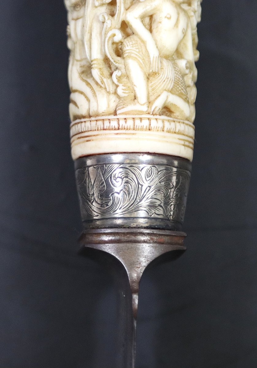 Couteau birman «Dha», lame « Arnachellum Salem », XIXe-photo-4