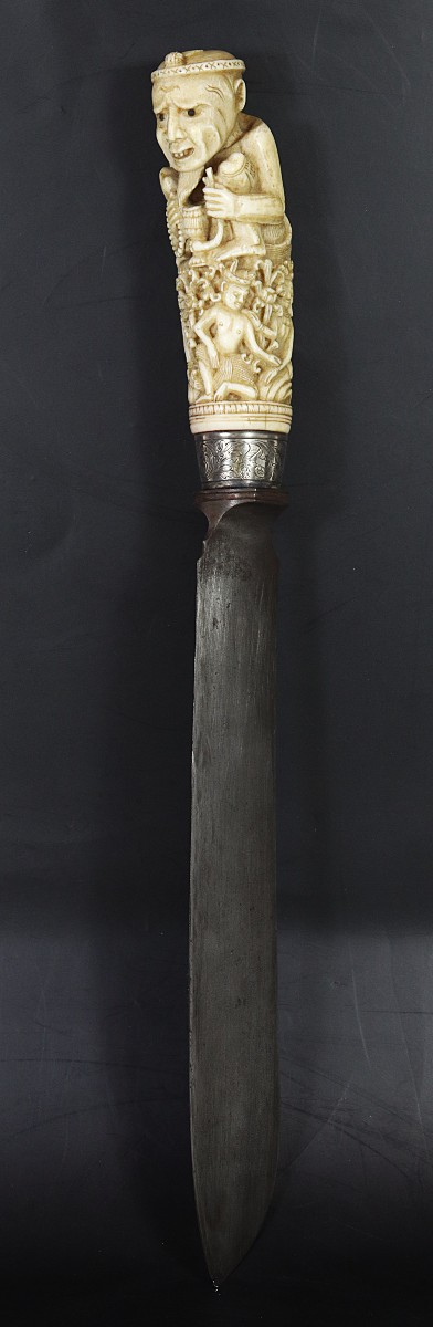 Couteau birman «Dha», lame « Arnachellum Salem », XIXe