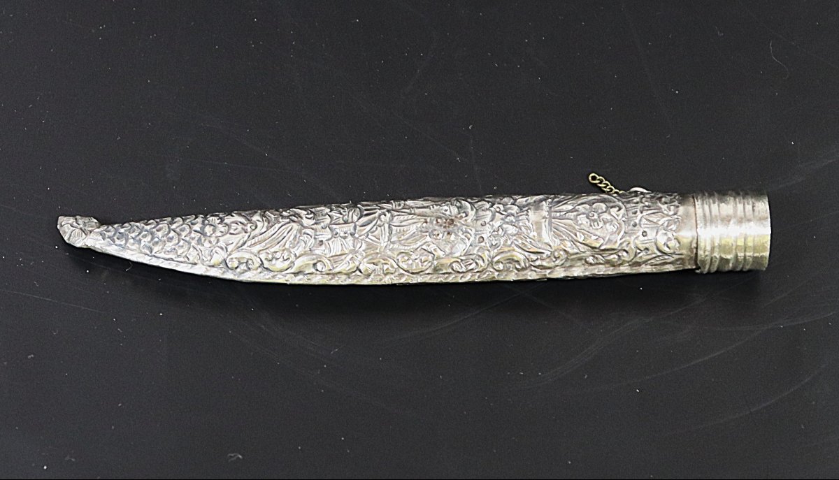 couteau Crétois monture en argent, XIXe-photo-1