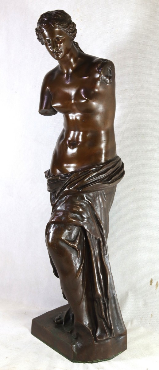 Ron Liod Sauvage (19th Century), Large Bronze Sculpture "venus De Milo", Signed, 19th Century
