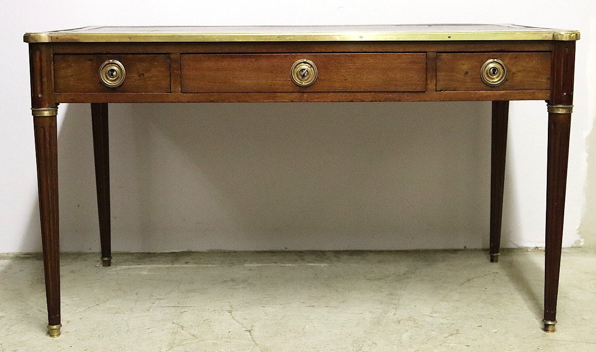 Pierre-françois Guignard (1740-1794), Louis XVI Bureau Plat, Stamped, 18th Century