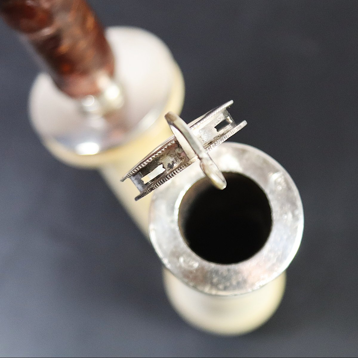 Austria 19th Century, Dobrocen Type Pipe In Meerschaum And Silver.-photo-4