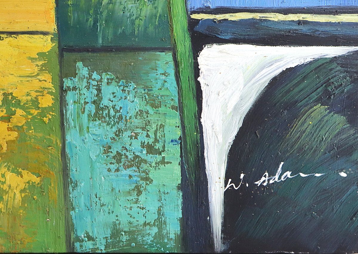 W. ADAM ( XXe), Grande HST " Cubiste ", signé, XXe-photo-4