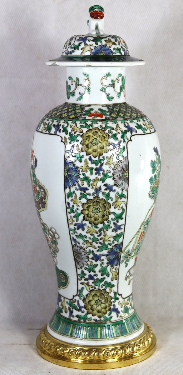 Chine, vase couvert famille vert, monture bronze Cardeilhac Paris, Vers 1900-photo-7