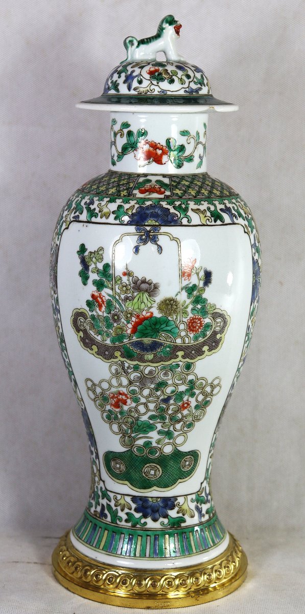 Chine, vase couvert famille vert, monture bronze Cardeilhac Paris, Vers 1900-photo-8