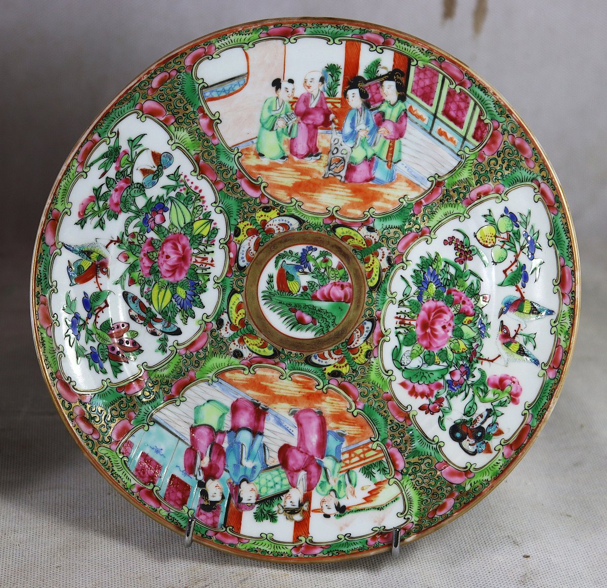 China, 19th Century, Two Canton Porcelain Plates.-photo-3