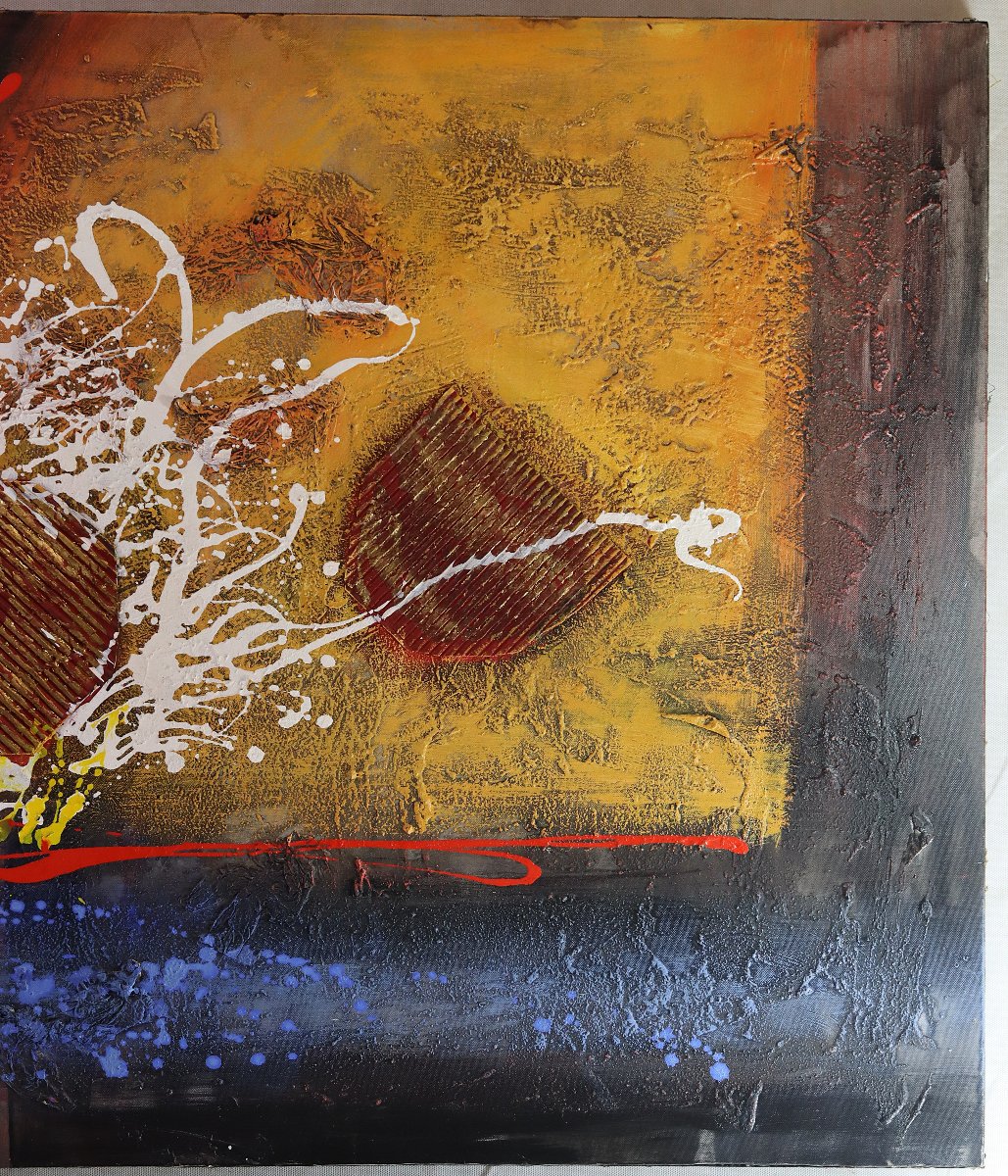 Grand tableau moderne" Blood Flash ", signé, XXe-photo-1