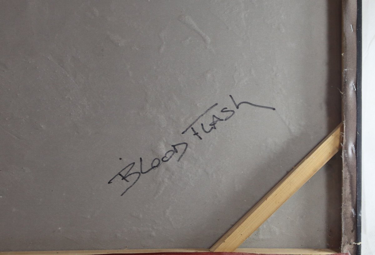 Grand tableau moderne" Blood Flash ", signé, XXe-photo-3
