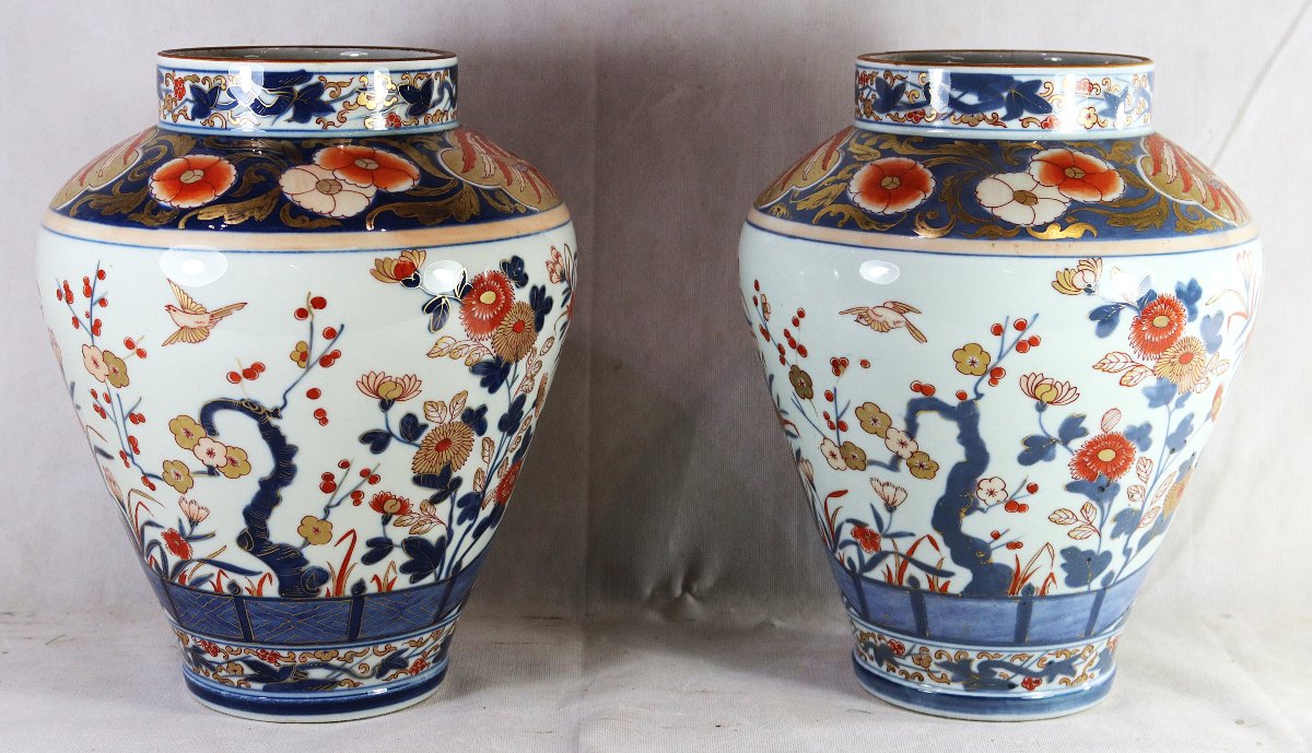 Paire de vases Bayeux, décor Imari, XXe-photo-2