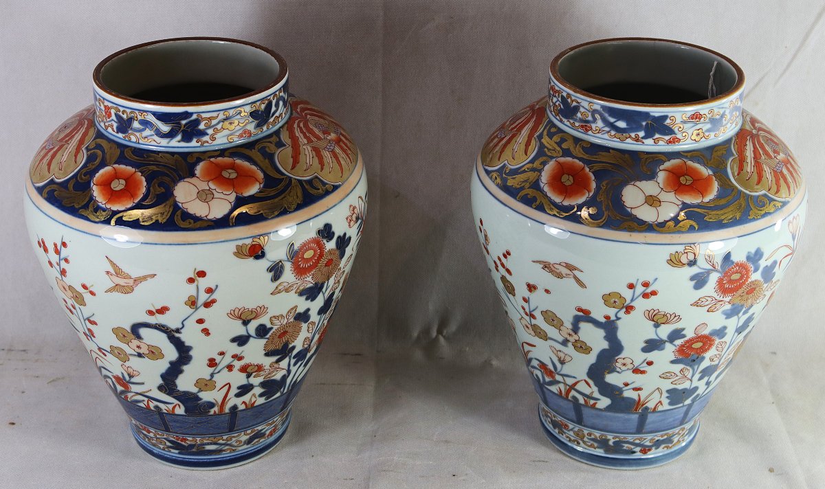 Paire de vases Bayeux, décor Imari, XXe-photo-3