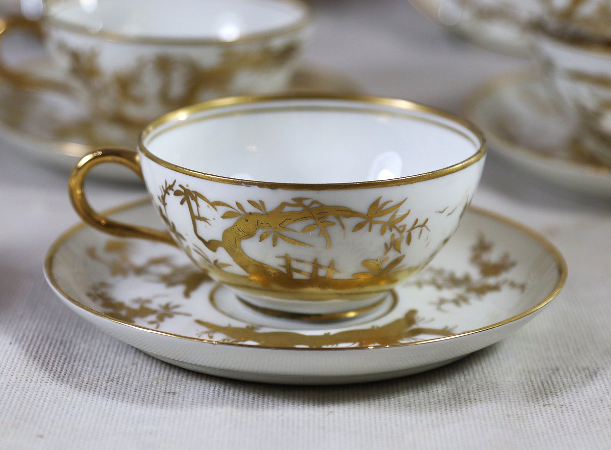 Meissen XXe, Partie de service en porcelaine " décors aux chinois ".-photo-4