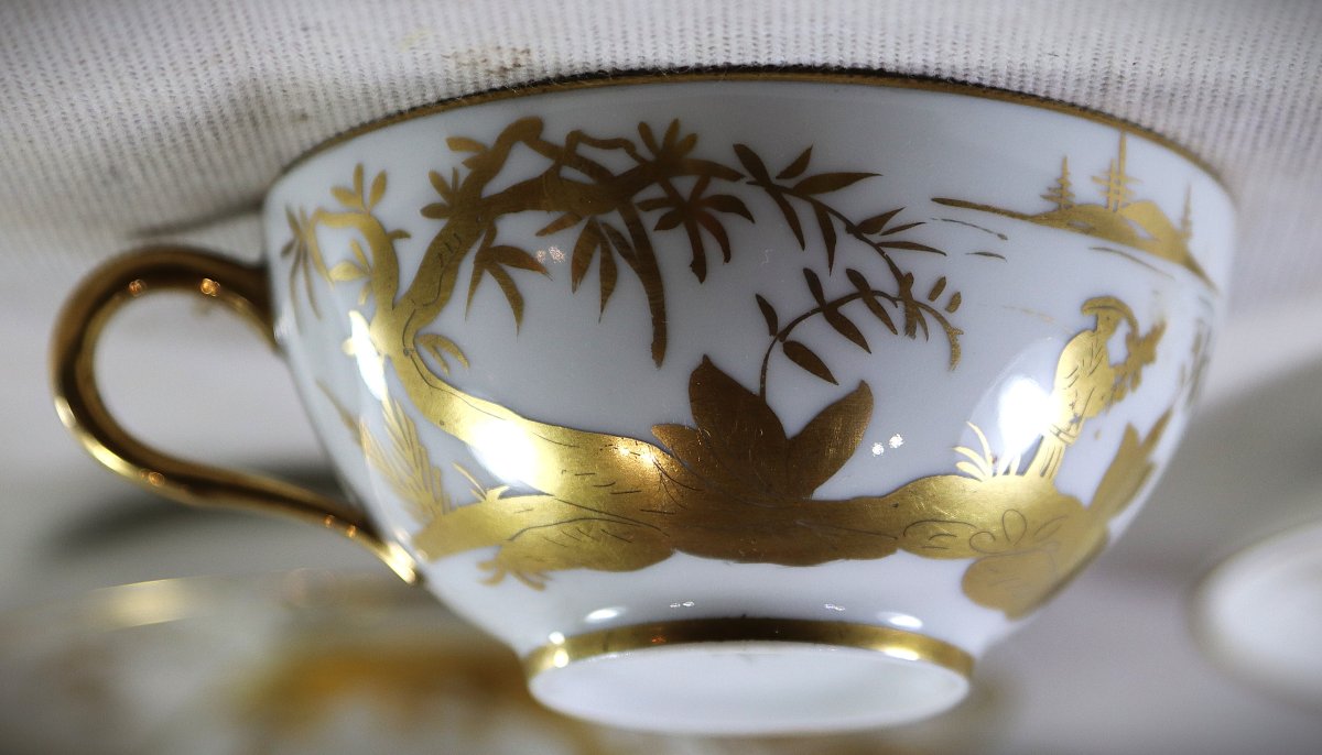 Meissen XXe, Partie de service en porcelaine " décors aux chinois ".-photo-5