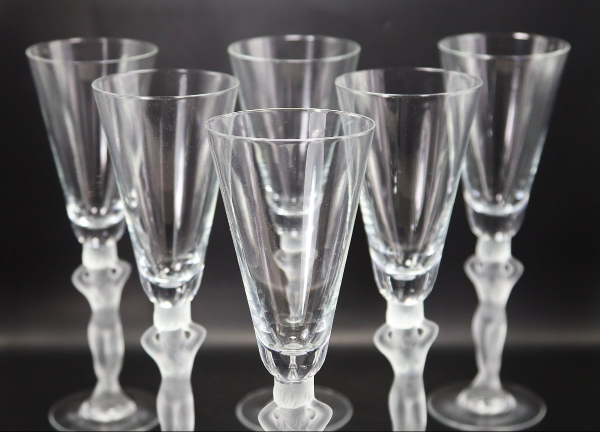 Série de 6 verres en cristal " Vénus ", XXe-photo-3