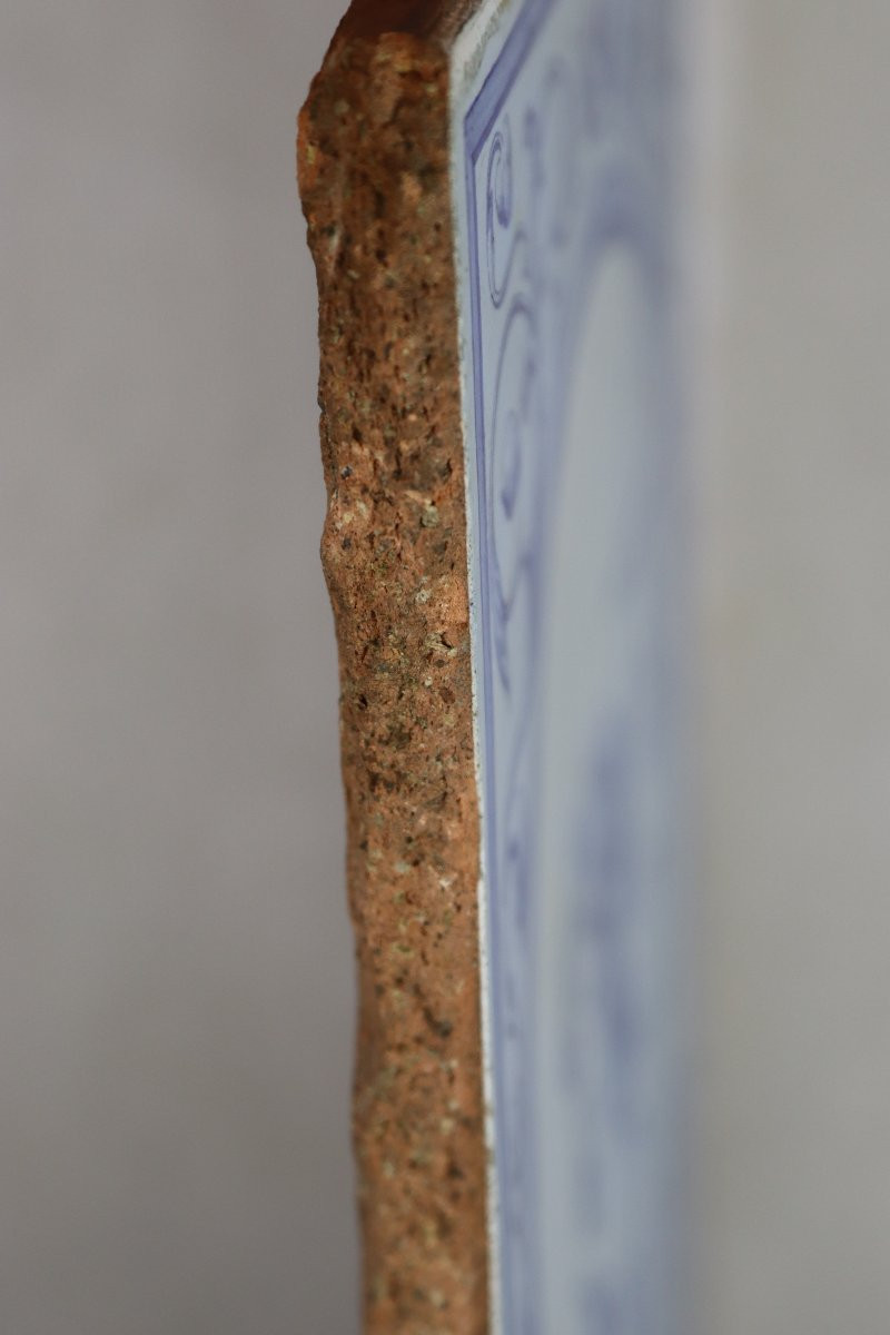 Large Earthenware Tile "joan Of Arc", Signed, 19th Century -photo-4