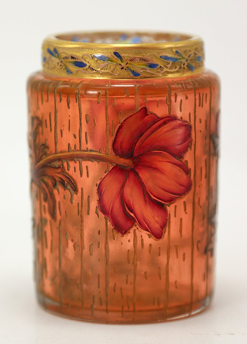 Antonin DAUM (1864-1930), Vase Art nouveau "Pavots", Daum Nancy 1890-photo-3