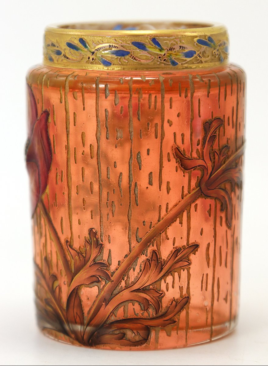 Antonin DAUM (1864-1930), Vase Art nouveau "Pavots", Daum Nancy 1890-photo-4