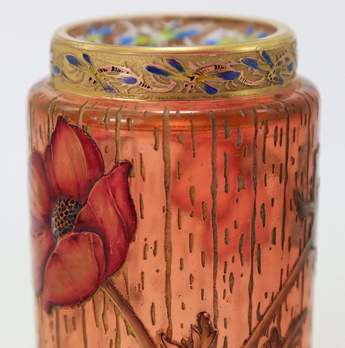 Antonin DAUM (1864-1930), Vase Art nouveau "Pavots", Daum Nancy 1890-photo-3