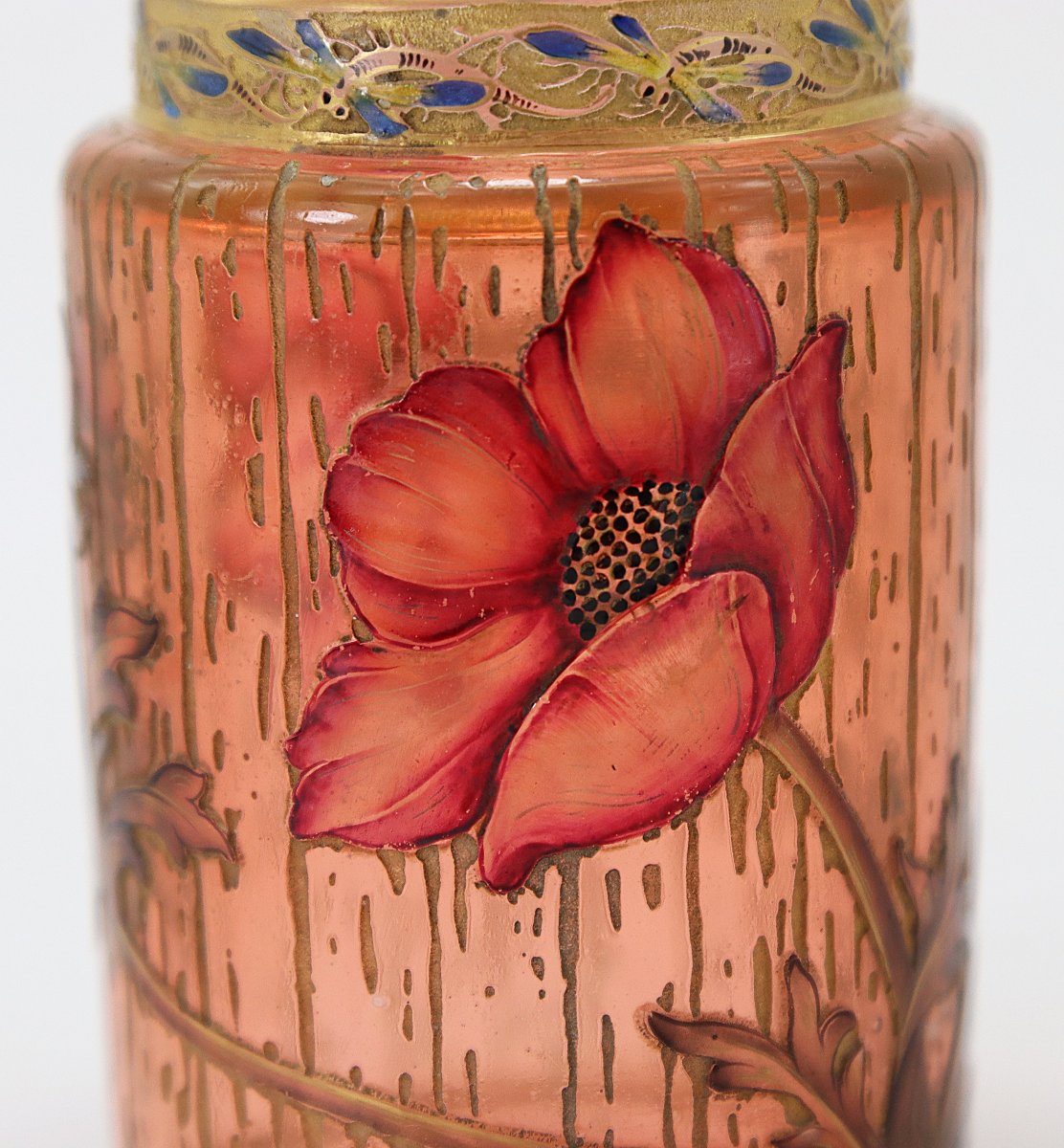 Antonin DAUM (1864-1930), Vase Art nouveau "Pavots", Daum Nancy 1890-photo-4