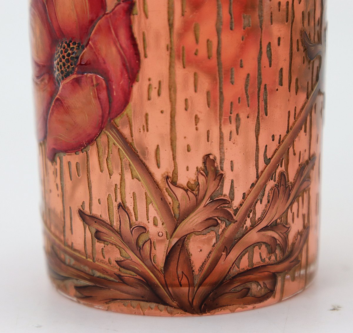 Antonin DAUM (1864-1930), Vase Art nouveau "Pavots", Daum Nancy 1890-photo-8