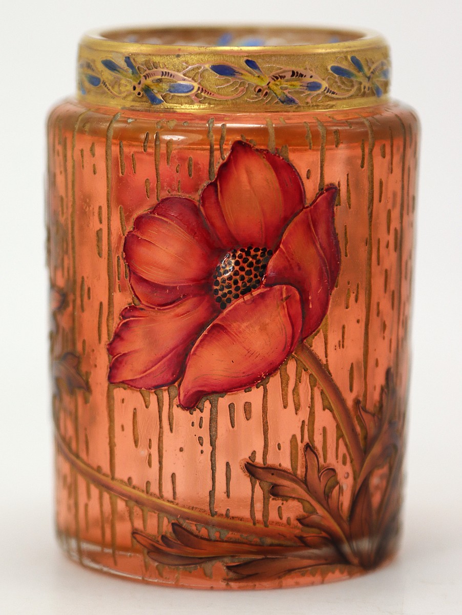 Antonin DAUM (1864-1930), Vase Art nouveau "Pavots", Daum Nancy 1890