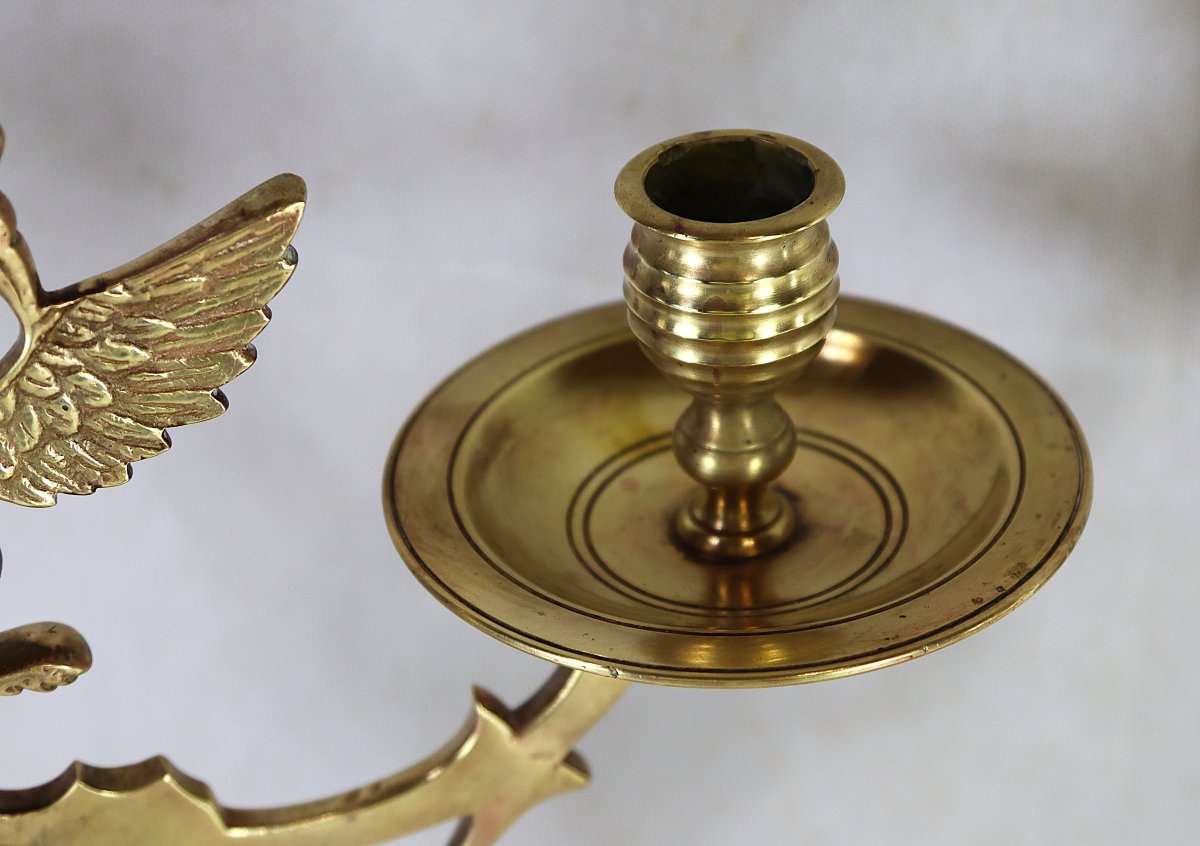 Paire de candélabre en bronze " aigle à deux têtes Russe ", XIXe-photo-1