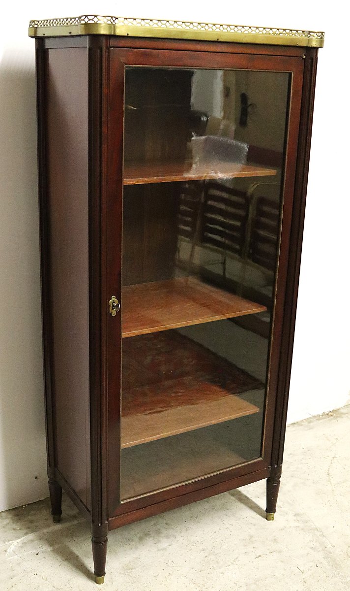 Louis XVI Style Mahogany Display Cabinet, Early 19th Century-photo-3