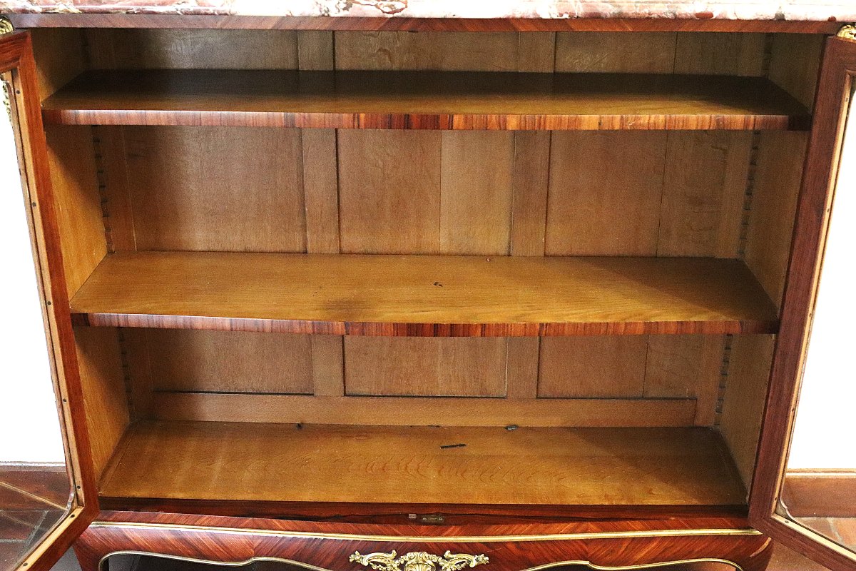 Vitrine bibliothèque de style Louis XV, Nap III, XIXe-photo-5
