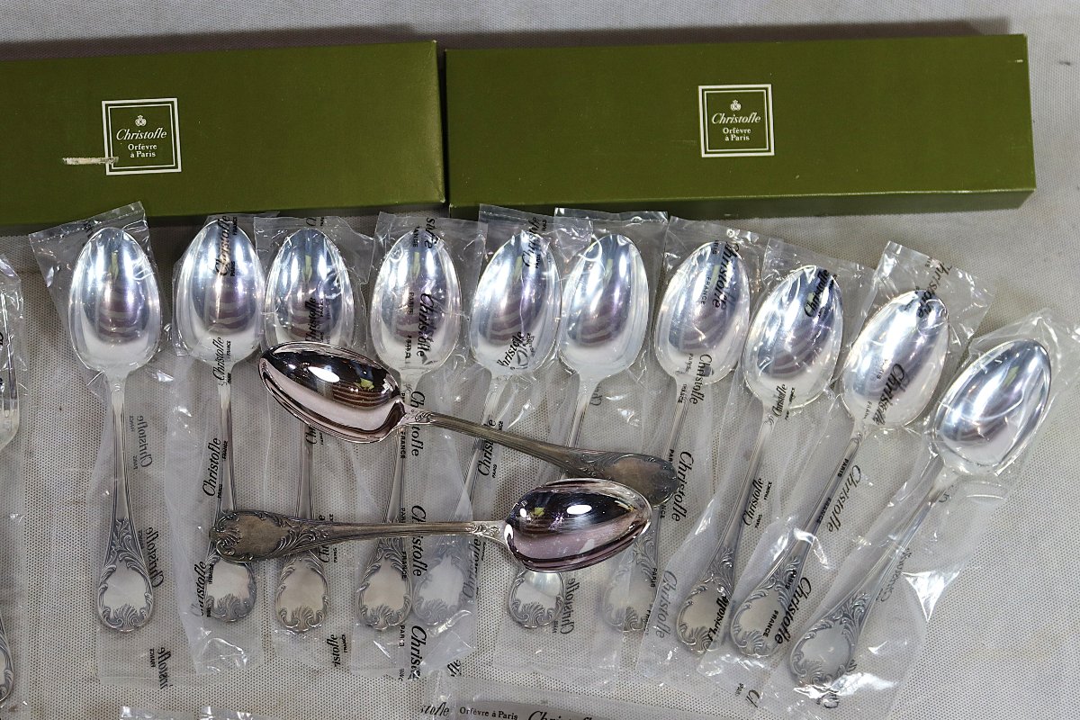 Christofle Flatware Set, Marly Pattern, Louis XV Style, 54 Pieces, 20th Century-photo-4