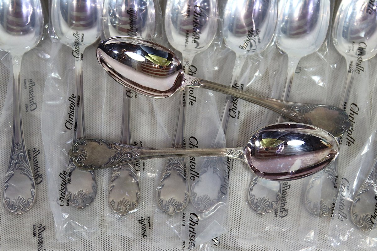 Christofle Flatware Set, Marly Pattern, Louis XV Style, 54 Pieces, 20th Century-photo-4
