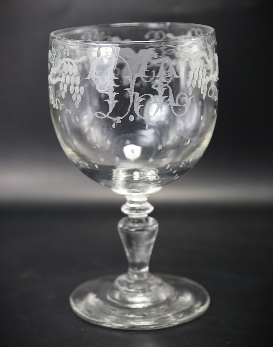 Service de verre en cristal, 22 pièces,  monogrammé DR, XXe-photo-2